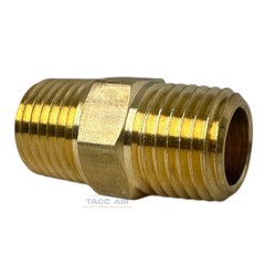10 Pack Brass Pipe Hex Nipple Fitting 1/4″ MNPT x 1/4″ NPT Male Adapter