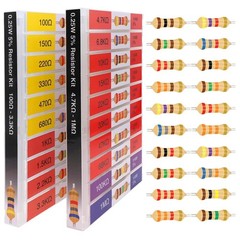 100 Ohm – 1M Ohm with 5% Carbon Resistor Assortment Kit and Electrical Indust…