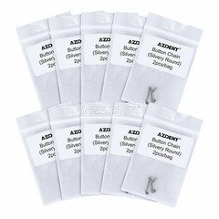 AZDENT Dental Orthodontic Traction Button Chain Round Silver/Gold Plated