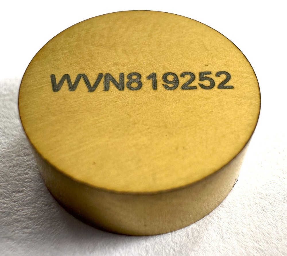 CBN Insert, 1/2″ Round, 3/16″ Thick, Double Sided, Titanium-Nitride Coated