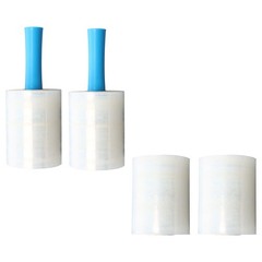 4 Rolls 5 Inch x 1000 FT Stretch Shrink Film Hand Wrap with 2 Swivel Handles
