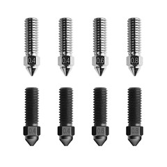 K1 Nozzle Kits 0.4Mm 0.6Mm 0.8Mm, 4Pcs Hardened Steel Nozzles & 4Pcs Copper Allo