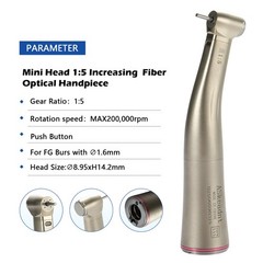 Dental 1:5 LED Fiber Optic Contra Angle Handpiece / 1:5 Cartridge Rotor Canister
