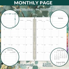 Planner 2026-2027 – Academic 9 X 11 inches, Green Art Leaves
