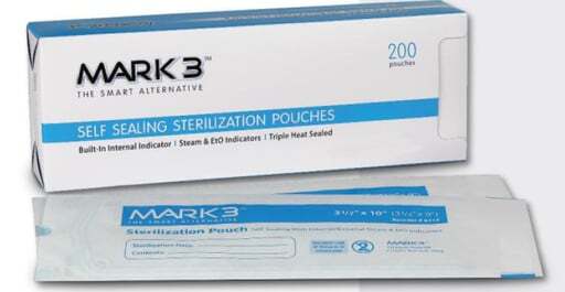 Mark3 6112 Self Sealing Sterilization Pouches 2.75″ X 10″ 2.75″ X 9″ 200/Bx