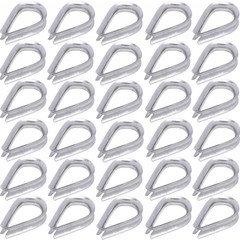 20 Pack M5 Stainless Steel Thimble, 5/32-3/16 Inch Wire Rope Cable Rigging
