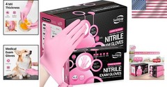 1000 Count Nitrile Exam Gloves, Cherry Blossom, Latex Free