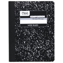 Mead Composition Notebook, Wide Ruled Paper, 7.5″ x 9.75″, Pack of 1, Black
