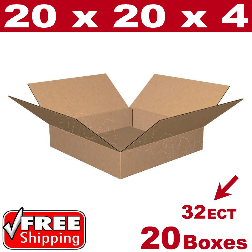 20 – 20x20x4 Cardboard Boxes Mailing Packing Shipping Box Corrugated Carton