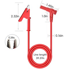 Multimeter Test Lead Banana Plug Right Angle to Alligator Clip Soft Wire