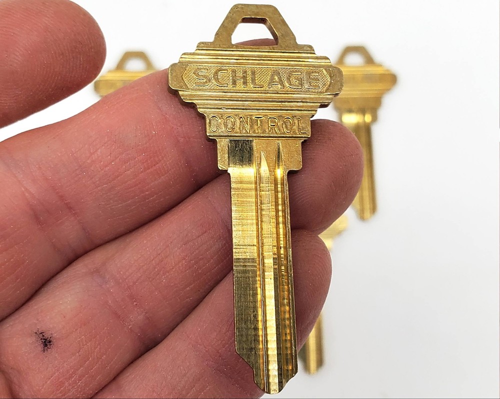 5x Schlage Control 35-056 F Key Blanks Nickel Silver 6 Pin NOS