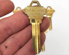 5x Schlage Control 35-056 F Key Blanks Nickel Silver 6 Pin NOS