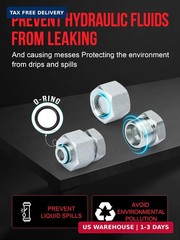 72 Pcs DIN Light Duty Cap & Plug Assortment Hydraulic Adapter Fitting Kit Set, G