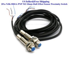2Pcs NJK-5001A PNP NO 10mm Hall Effect Sensor Proximity Switch DC 6~36V US