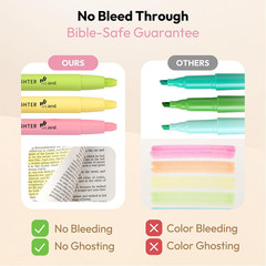 10 Pack Bible Safe Highlighters – Pastel Color, Wax Highlighters No Bleed, Scrip