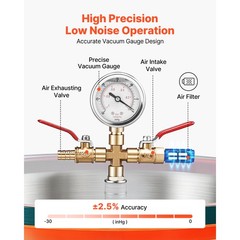 Uimoso 15 Gal Aluminum Vacuum Chamber with Tempered Glass Lid for Degassing
