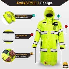 KwikSafety TORRENT | High Visibility ANSI Class 3 Safety Trench Coat
