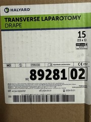 Halyard 89281 Transverse Laparotomy Drape – AAMI Level 4, Case Of 15 Packs, 2029