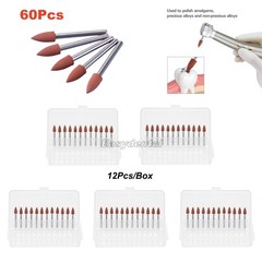 60Pcs Dental Brownie Polishers Friction Grip Burs Mini Points 1.6mm FG 0413