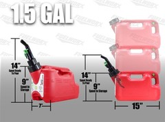 Fuelworx Stackable Easy Pour 1.5 Gal Vented Fuel Can Made in USA CARB Compliant