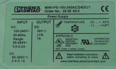 PHOENIX CONTACT MINI-PS-100-240AC/24DC/1 MINIPS100240AC24DC1 2938840