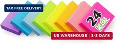 24 Pads Sticky Notes 1.5×2 inch Bright Colors Self-Stick Pads Total 1920 Sheets