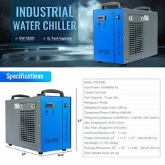 OMTech CW-3000 CW-5200 CW5202 Water Chiller for CO2 Laser Engraver Cutter