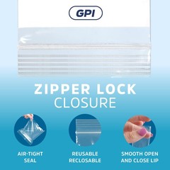 1000 Count, 4 x 8 Zip Bags, 2 Mil Thick Clear Plastic Reclosable Zipper Lock Bag