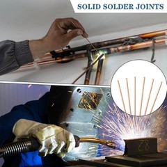 40 Sticks 7.5% Silver Brazing Rods – Flat Phos Copper Welding Rods for HVAC, Air