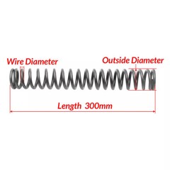 Compression Spring Pressure Springs, Wire Dia 4mm-5mm, OD 20-80mm, Length 300 mm
