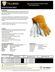 Tillman 48 Top Grain Premium Goatskin Cowhide Fleece Lined MIG Welding Gloves