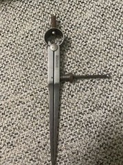 Vintage L.S Starrett Co. Cast Steel Silver Roung Leg Divider Caliper Made USA