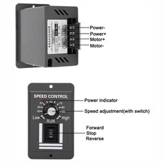 40A PWM DC Motor Speed Controller 12V 24V 36V 48V Variable Speed Switch Reverse