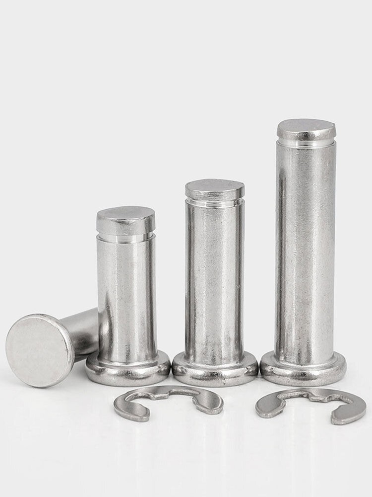 304 Stainless Steel Flat Head Grooved Pin With Retaining Ring M3 M4 M5 M6 M8-M12