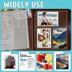 VOKOY 50 Pack 4″ x 6″ Clear Photo Sleeves for 3 Ring Binder, Double Sided 3Po…