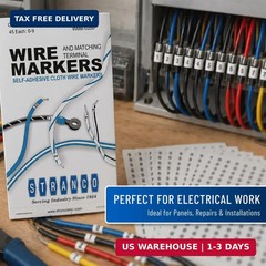 Premium Wire Marker Book Numbered 1-45 for Cable Management, Vinyl-Coated, High-