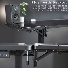 VIVO Black Clamp-on 24″ x 12″ Desk Extension, Accessory Platform, Keyboard Tray