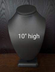 Necklace Jewelry Display Stand 10” Slate Gray Leatherette