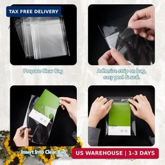 200 Pack Acid-Free Crystal Clear Sleeves Storage Bags for 8.5×11 Art Prints, Pic