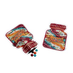 100X Vibrant Print Jar Mylar Storage Bag 3.5g Resealable Airtight Zipper Pouches
