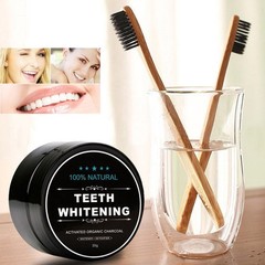 2-Pack Teeth Whitening Charcoal Powder + Bamboo 0.53 Ounce (Pack of 2), Black