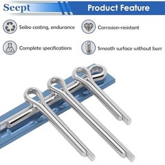 120Pcs Cotter Pins 304 Stainless Steel Cotter Pins Assortment Kit Tractor Pin Us
