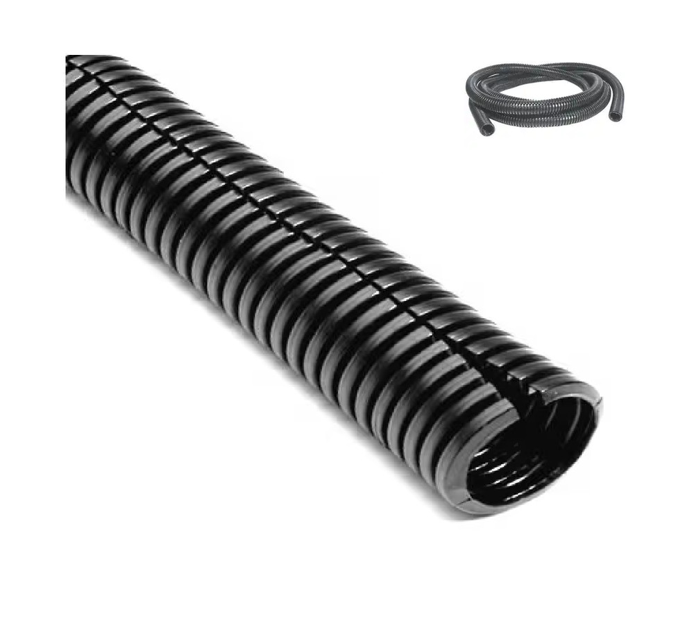 3/4″ Wire Loom, Black 125°C Nylon Split Sleeving, 10 ft Length