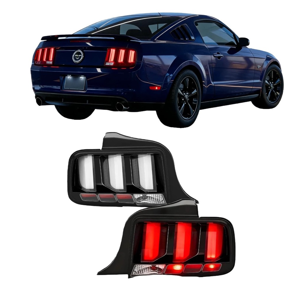 Rear Brake Signal Lamp LED Clear Tail Lights Assembly 2005-2009 Pair