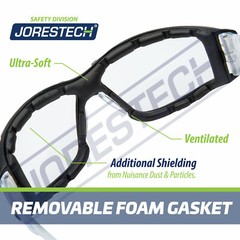 Safety Goggles Clear Anti Fog Scratch Resistant UV Z87+ Glasses JORESTECH