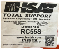 ISAT SEISMIC BRACKET SUPPORT ANCHOR BRACING CABLE EARTHQUAKE RC55S