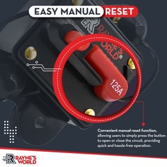 2 PACK 125 Amp Waterproof Circuit Breaker Auto/Marine/Solar 12-48V DC