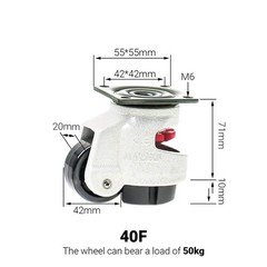 4X Leveling Machine Caster with Rubber Pad Retractable Workbench Caster Wheel