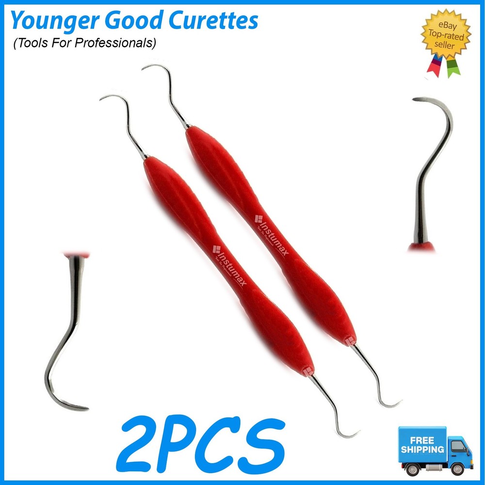 Dental Sickle Scaler & Younger Curettes – Silicone Handle, Tartar Remover Tool