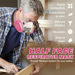 7502 7 Piece Suite Respirator Painting Spraying Face Gas Mask Facepiece MEDIUM